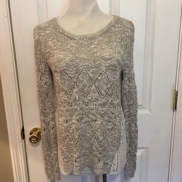 WOMEN'S RED CAMEL PULLON SWEATER SZ M LOOSE KNIT LACE DETAIL - Picture 2 of 7